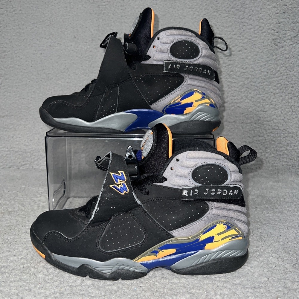 Nike Air Jordan 8 Retro Phoenix Suns Sneakers Men's Sz 8 Black‎ Shoes 305381-043